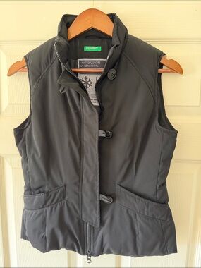 United Colors Of Benetton Black Quilted  Down Puffer Vest
